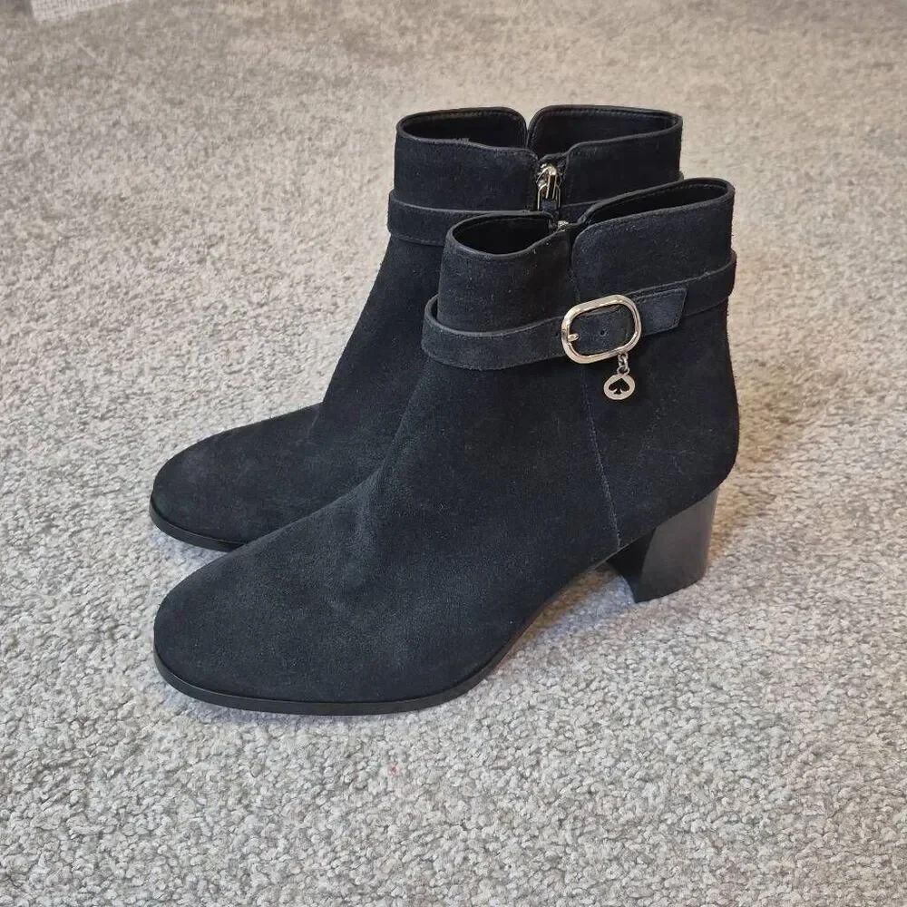 Kate Spade Women's Size 9 Black Suede Heel Booties